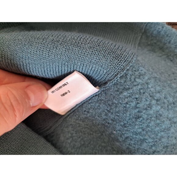 Eileen Fisher Boiled Wool Jacket Snap Closure Womens PM Teal Blue - Picture 8 of 11